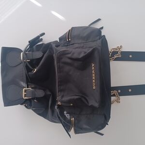 Burberry Black Backpack with Rugged Design